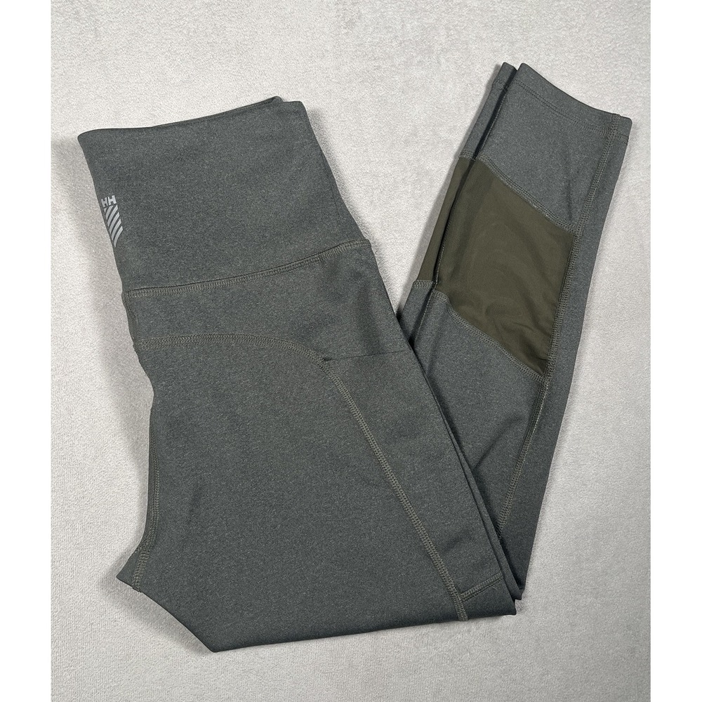 Helly Hansen Women Athletic Leggings Pocket Stretch Gray 24" Inseam Size Small